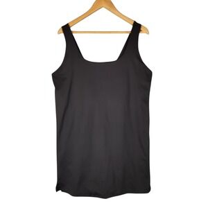 Old Navy Active Dress 2X Black Powersoft Built-in Bra Shorts Pocket Athletic